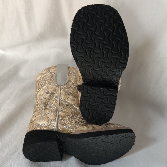 Tanner Mark Infant/Toddler Boot in Gold Glitter Size 4 - Picture 6 of 6